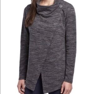 Danskin French Terry bliss yoga wrap jacket Dark Gray